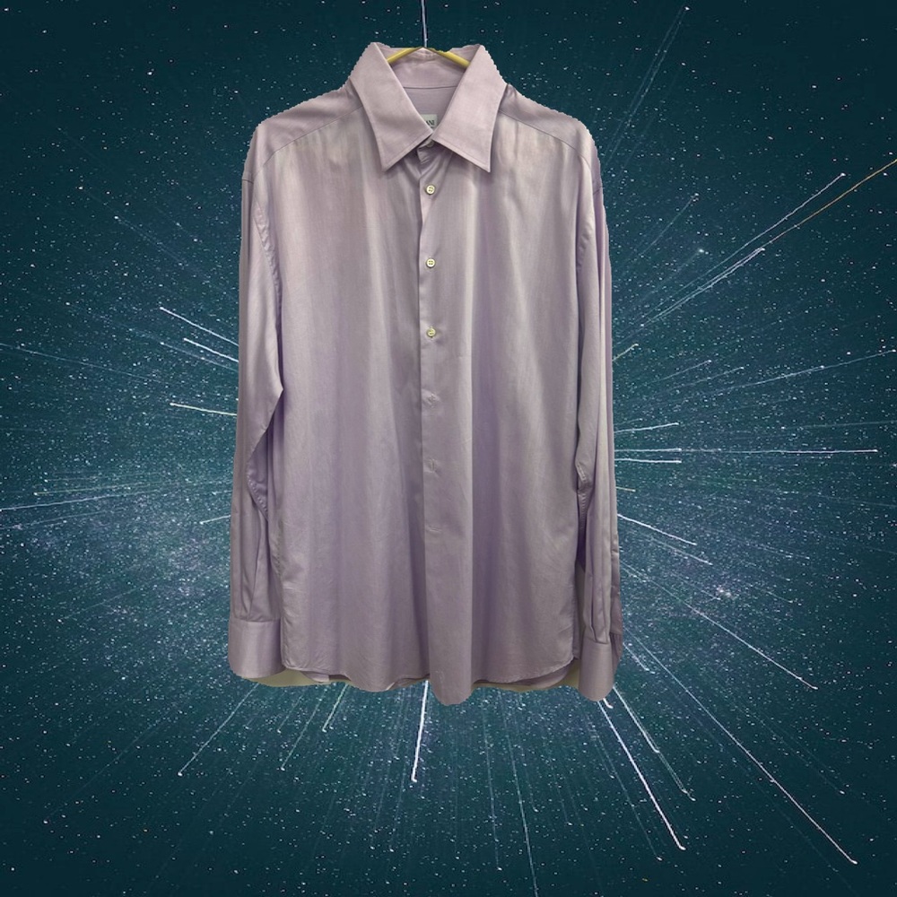 ARMANI COLLEZIONI MEN DRESS  SHIRT IN LILAC COLOUR SIZE 44/17.5 L